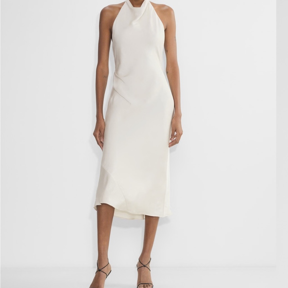 Elegant Cream Halter Dress